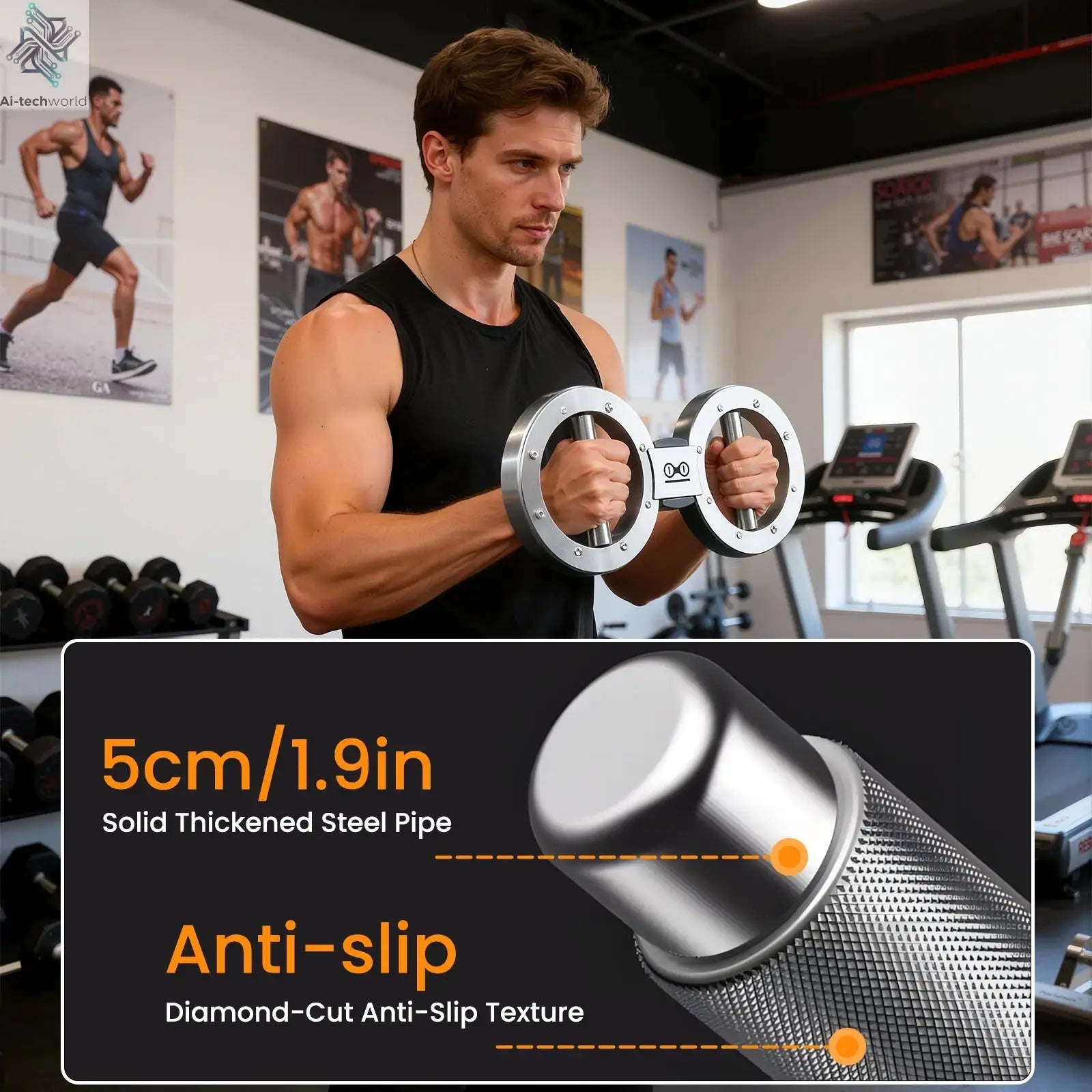 Rotator Machine Multifunctional Grip Strength Trainer 8 to 15 Pounds Adjustable Forearm Exerciser - Ai-TechWorld