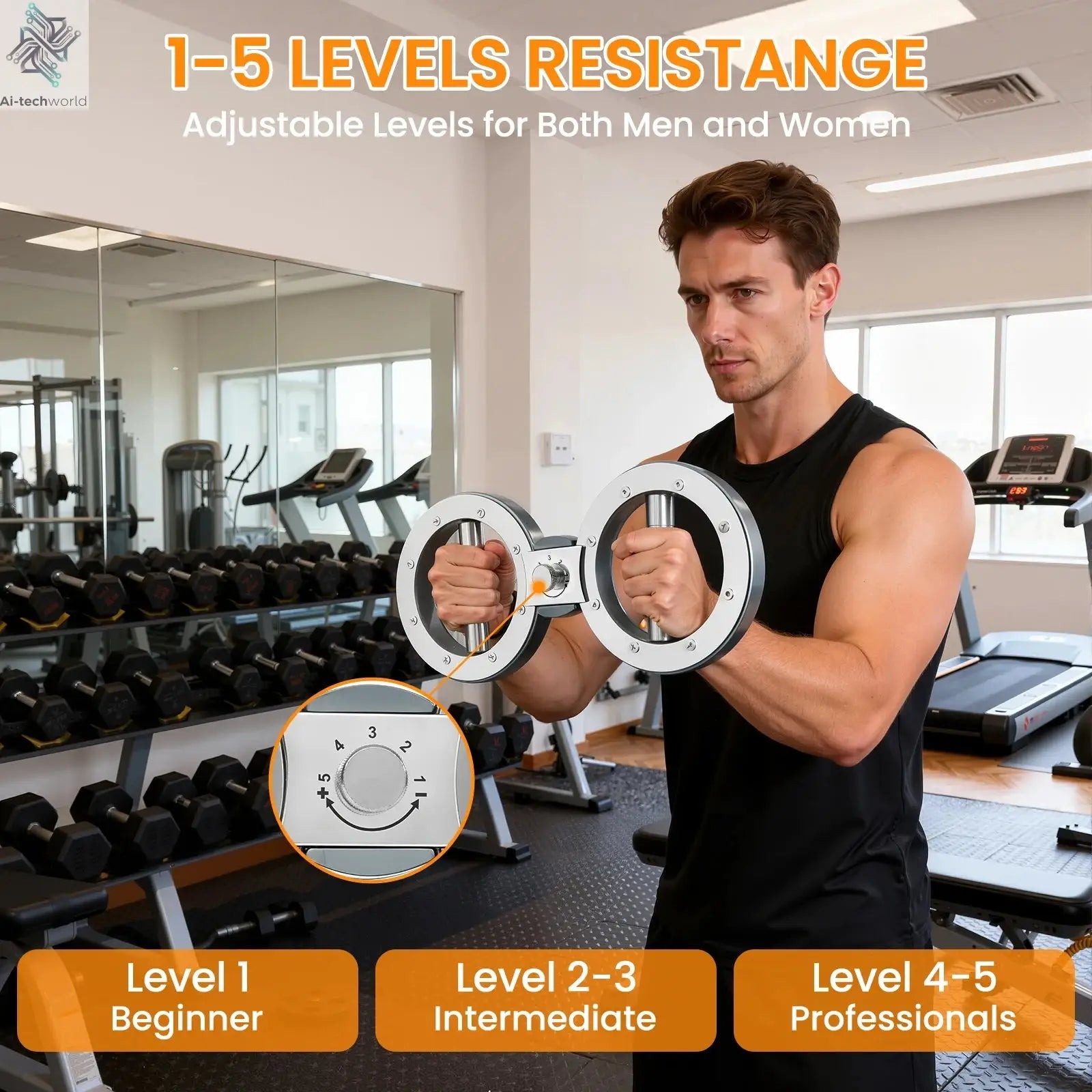 Rotator Machine Multifunctional Grip Strength Trainer 8 to 15 Pounds Adjustable Forearm Exerciser - Ai-TechWorld