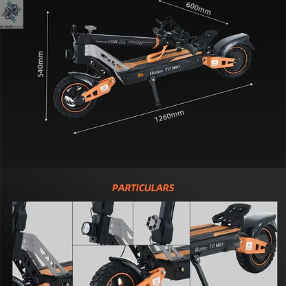 Ruitoo T2Max 1000W Nice design Electric Scooter Folding Two Wheel Scooter for Adults Ai-TechWorld 