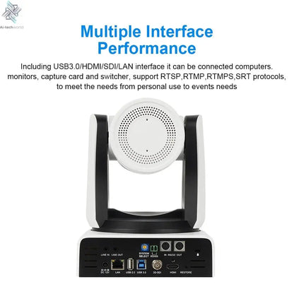 Runpu 4K NDI Camera 60FPS 30X Optical Zoom AI Auto Tracking PTZ Conference Camera with PoE HDMI SDI USB for Live Streaming OBS - Ai - TechWorld