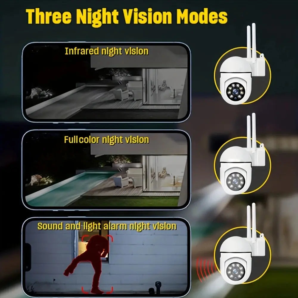 2PC Ease Life APP Wireless 1080P HD Indoor/Outdoor WiFi Security Camera, Color Night Vision, 2-Way Audio, 360° Pan/Tilt/Zoom, Mo Ai-TechWorld 