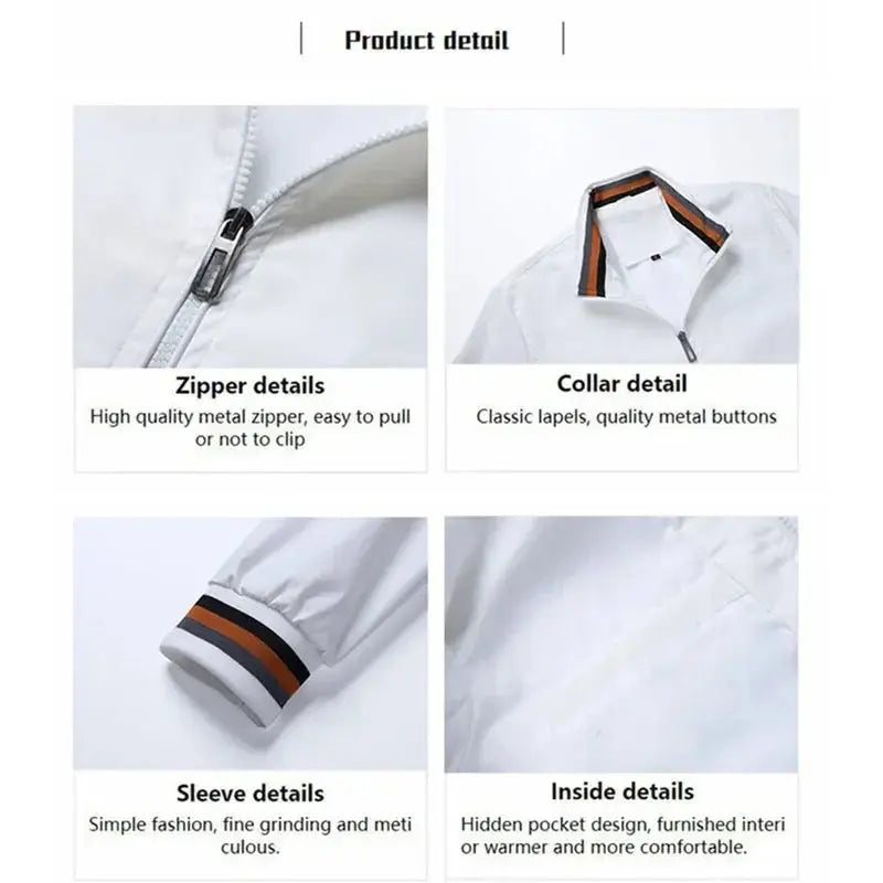 Autumn and Winter Men's Stand Collar Casual Zipper Jacket Outdoor Sports Coat Windbreaker Jacket for Men Waterproof Bomber Ai-TechWorld 