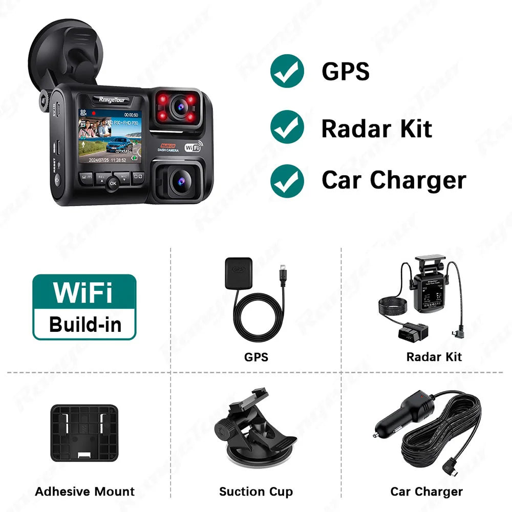 4K 2160P WIFI GPS Logger Dual Lens Car DVR Novatek 96663 Chip Sony image Sensor Night Vision Dual Camera Dash Cam Recorder D30H Ai-TechWorld 