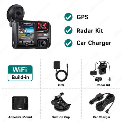4K 2160P WIFI GPS Logger Dual Lens Car DVR Novatek 96663 Chip Sony image Sensor Night Vision Dual Camera Dash Cam Recorder D30H Ai-TechWorld 