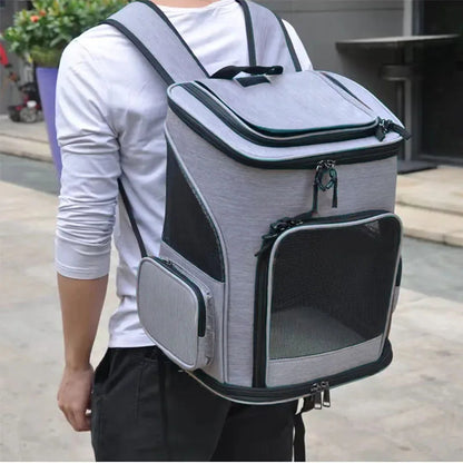Breathable Pet Cat Carrier Backpack Foldable Pet Carrier Transport Travel Bag Expandable Large Capacity Creative for Cats Dogs Ai-TechWorld 