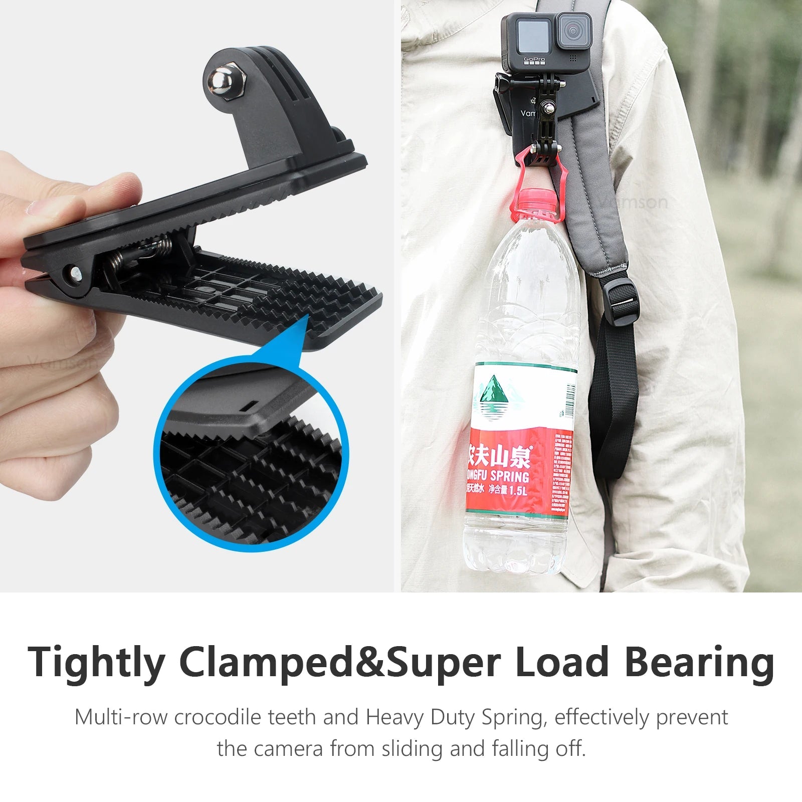 Vamson Backpack Clip for Insta360 x3 for GoPro Hero 11 10 9 Camera 360° Rotate Shoulder Belt Mount Accessories for Dji Action Ai-TechWorld 