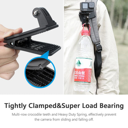 Vamson Backpack Clip for Insta360 x3 for GoPro Hero 11 10 9 Camera 360° Rotate Shoulder Belt Mount Accessories for Dji Action Ai-TechWorld 