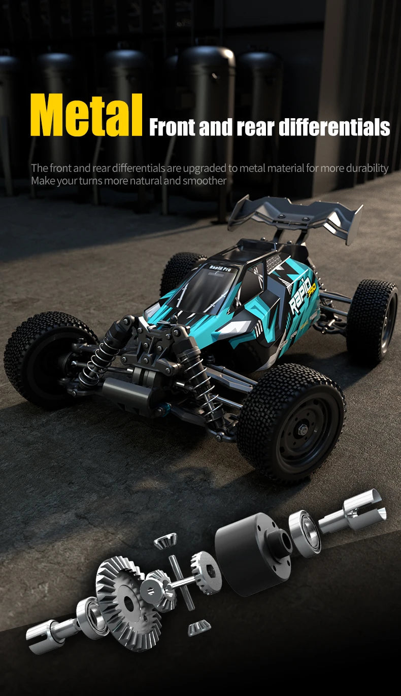 Teeggi 16101 /16102 PRO 1:16 High Speed RC Car With LED Light Drift 70KM/H 4WD RC Off-Road Car Monster Truck Toy For Kid Gifts Ai-TechWorld 