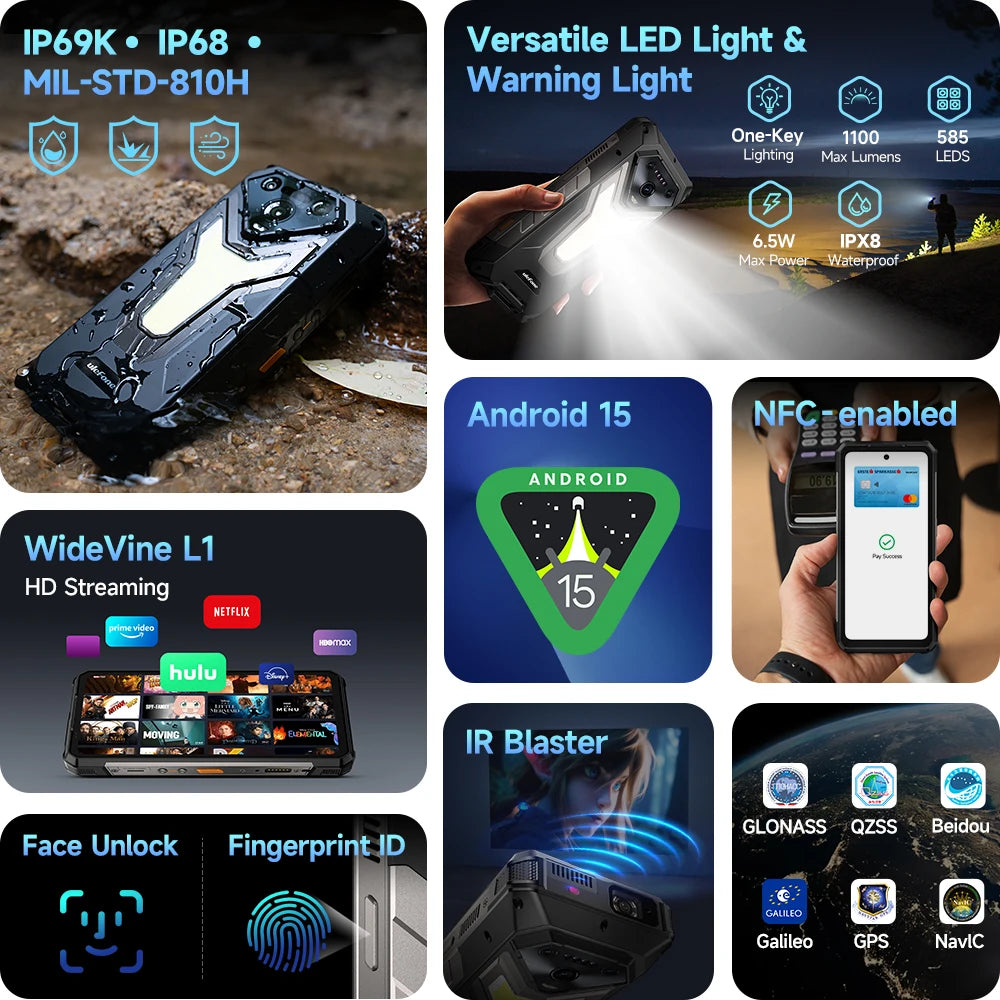 【World Premiere】Ulefone Armor 34 Pro 5G AI Rugged Phone 25500mAh Up to 32GB+512GB Built-in Projector 120Hz 6.95" NFC Smartphone Ai-TechWorld 