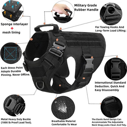 Tactical Military Vest Pet German Shepherd Golden Retriever Tactical  Training Dog Harness and Leash Set For All Breeds Dogs Ai-TechWorld 
