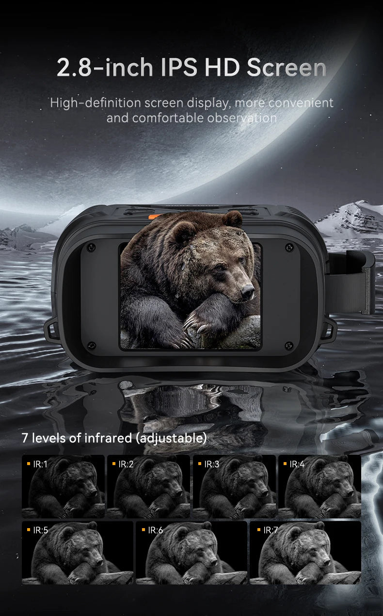 1080P Night Vision Binoculars 10x Digital 800m Full Dark Infrared Night Vision Telescope Goggles 2.8” Large Screen For Camping Ai-TechWorld 