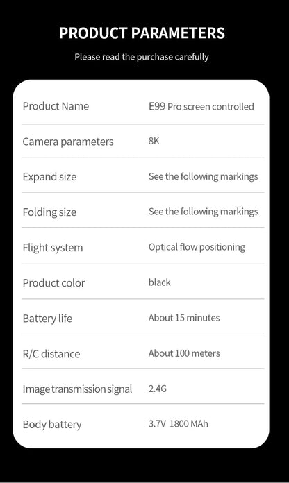 E99 Pro Drone Screen remote control Quadcopter Remote Four Axis Aircraft 8K HD Photography UAV Altitude Fixation Helicopter Toy Ai-TechWorld 