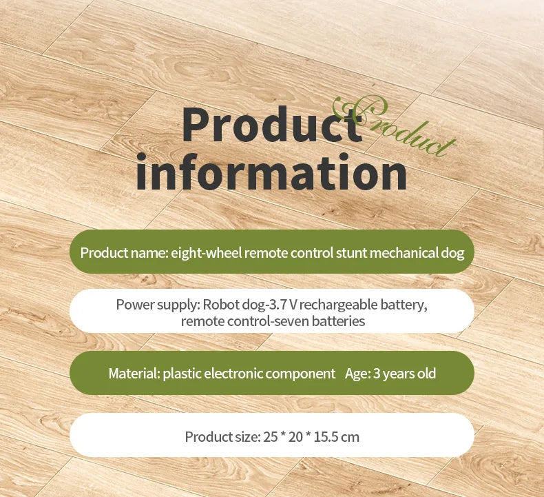 2025 NEW DWI Eight Wheeled Stunt Dog 2.4G Remote Control Intelligent Swing Arm Drift Robot Dog Climbing Car Children's Gift Toy Ai-TechWorld 