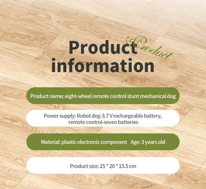 2025 NEW DWI Eight Wheeled Stunt Dog 2.4G Remote Control Intelligent Swing Arm Drift Robot Dog Climbing Car Children's Gift Toy Ai-TechWorld 