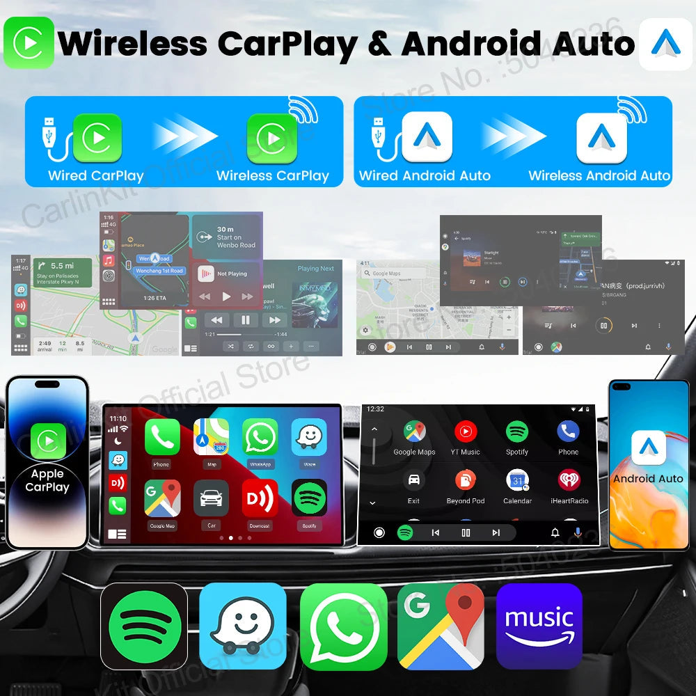 CarlinKit 5.0 Mini Ultra Wireless Adapter Wireless CarPlay Android Auto For OEM Car Plug and Play WiFi Bluetooth Auto Connection Ai-TechWorld 