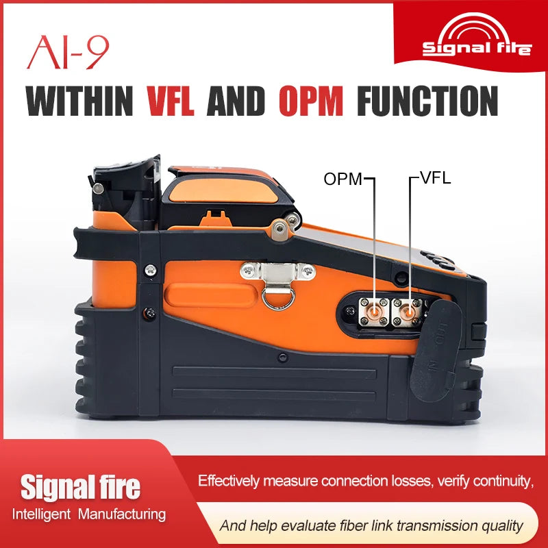 Signalfire AI-9 AI-6Ap Fusion splicer Machine 6 motor 5S splicing machine with VFL Optic power meter tool kits CE free shipping Ai-TechWorld   ai-techworld