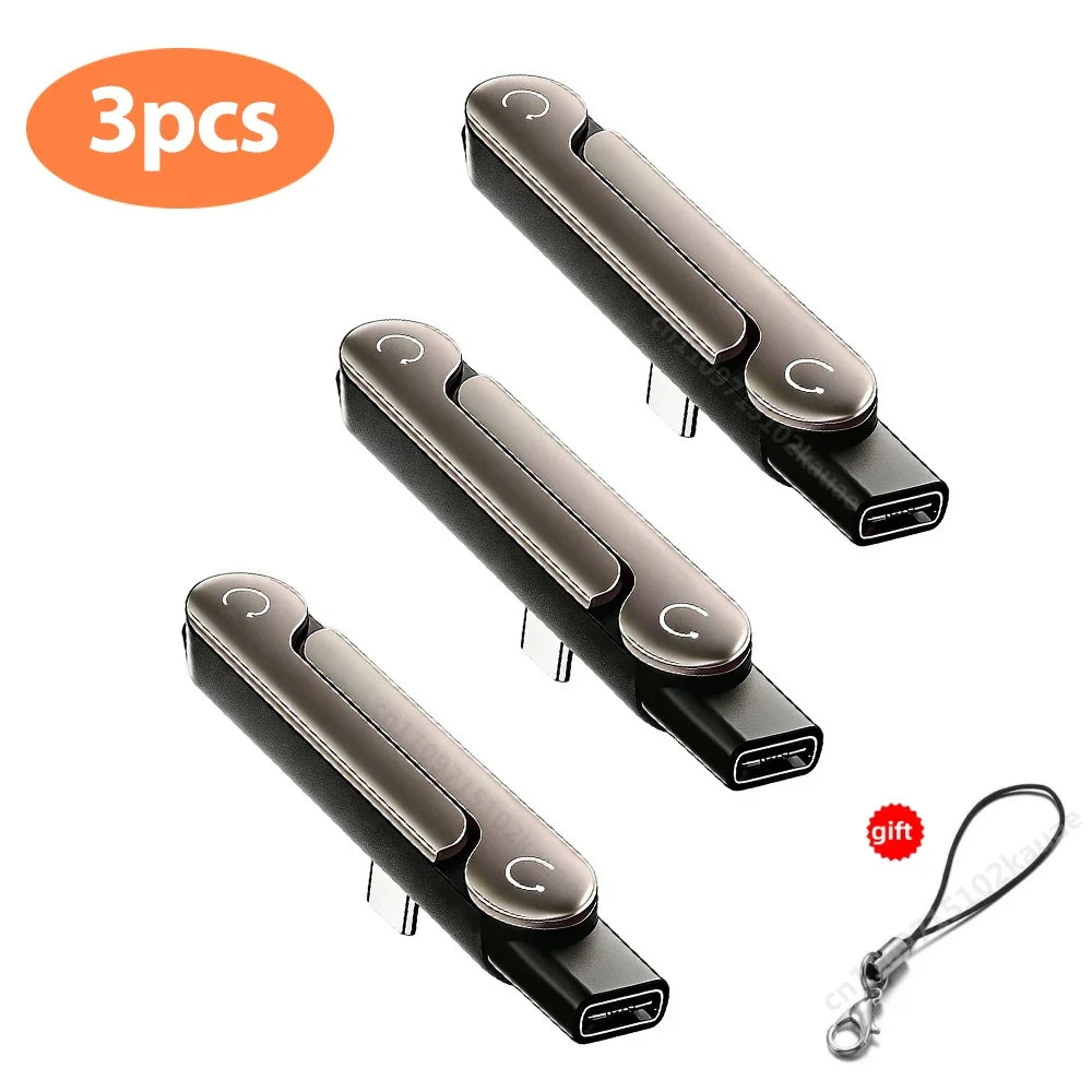 1/2/3PCS Type C Phone Charging Bracket Adapter 240W Fast Charging OTG Type-C Male to USB-C Female Converter With foldable Holder Ai-TechWorld   ai-techworld
