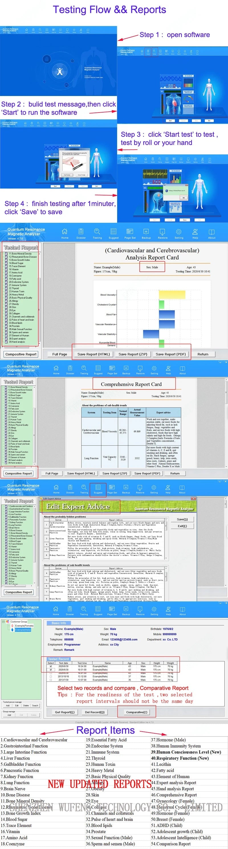 New Quantum Weak Magnetic Resonance Analyzer Health Body Analyzers Machine Ai-TechWorld 