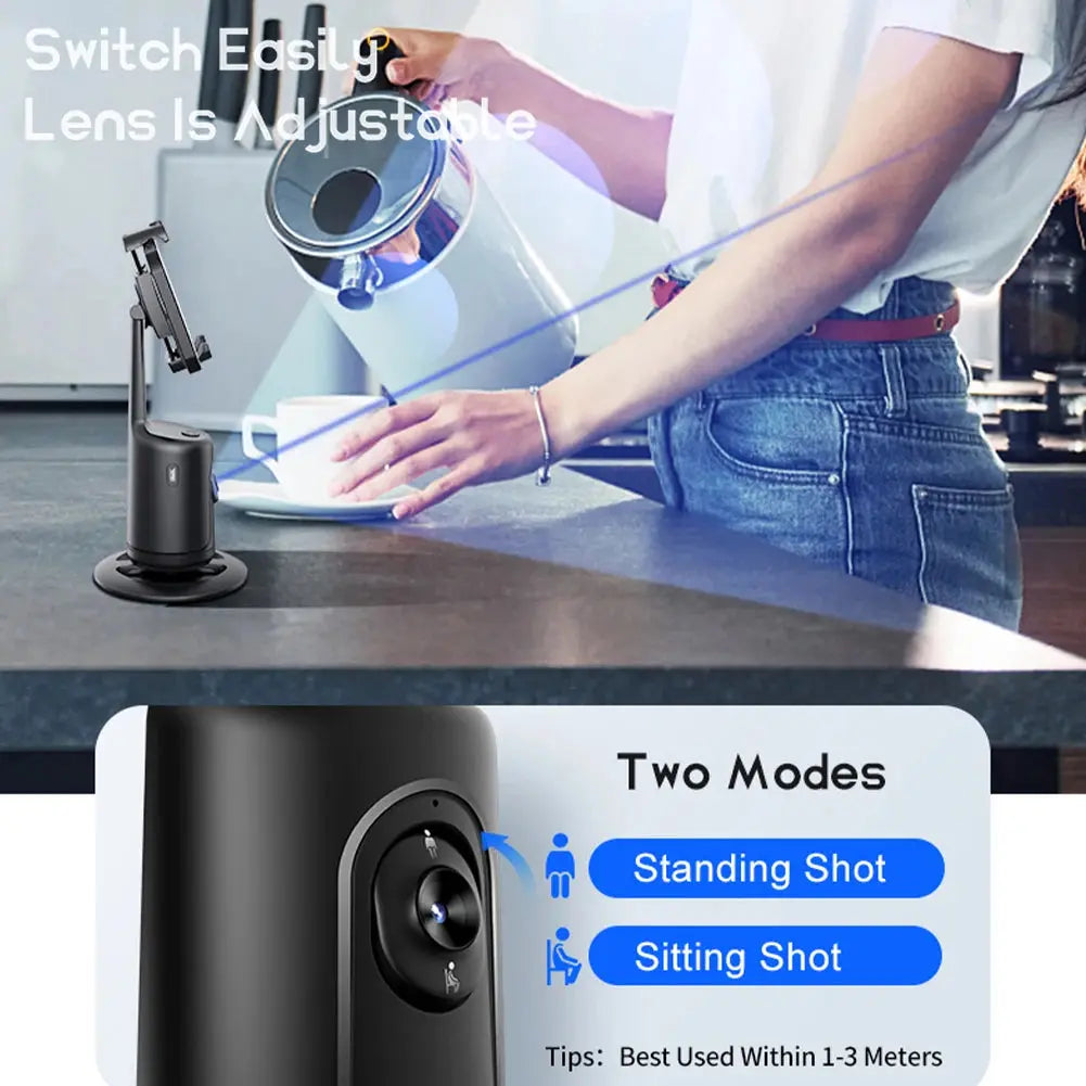 360-degree Follow-up Gimbal Stabilizer Smart Ai Face Recognition Mobile Phone Selfie Stick Tracking Gimbal Ai-TechWorld 