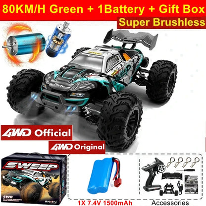 4WD Remote Control Car Off Road 4x4 RC High Speed Buggy Truck Super Brushless 50 or 80KM/H Fast Drift Racing Toy Kids Adults Ai-TechWorld 