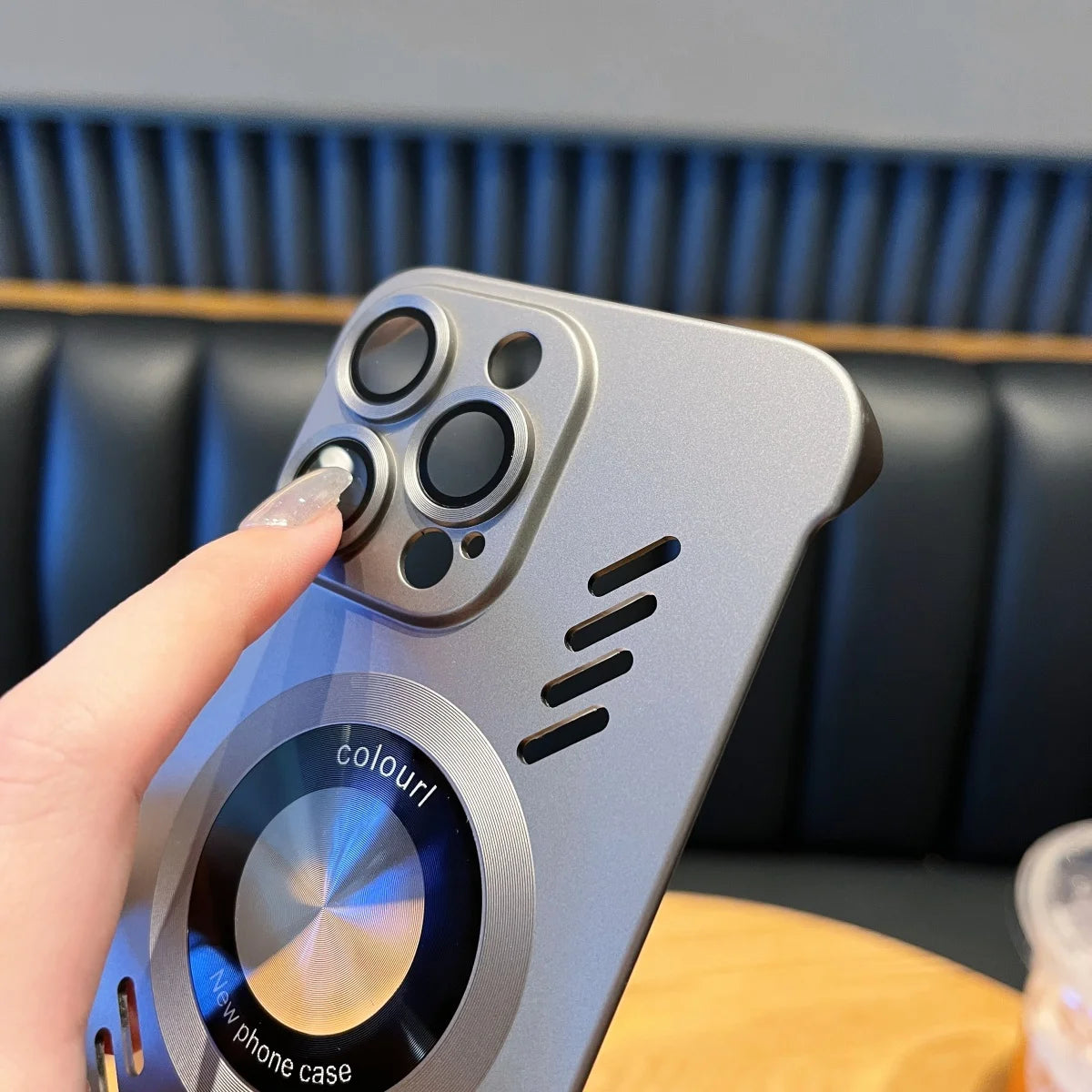 For Magesafe Magnetic Logo Hole Slim Frameless Case For iPhone 16 15 14 13 Pro Max Heat Dissipation Hard PC Lens Protector Cover Ai-TechWorld 