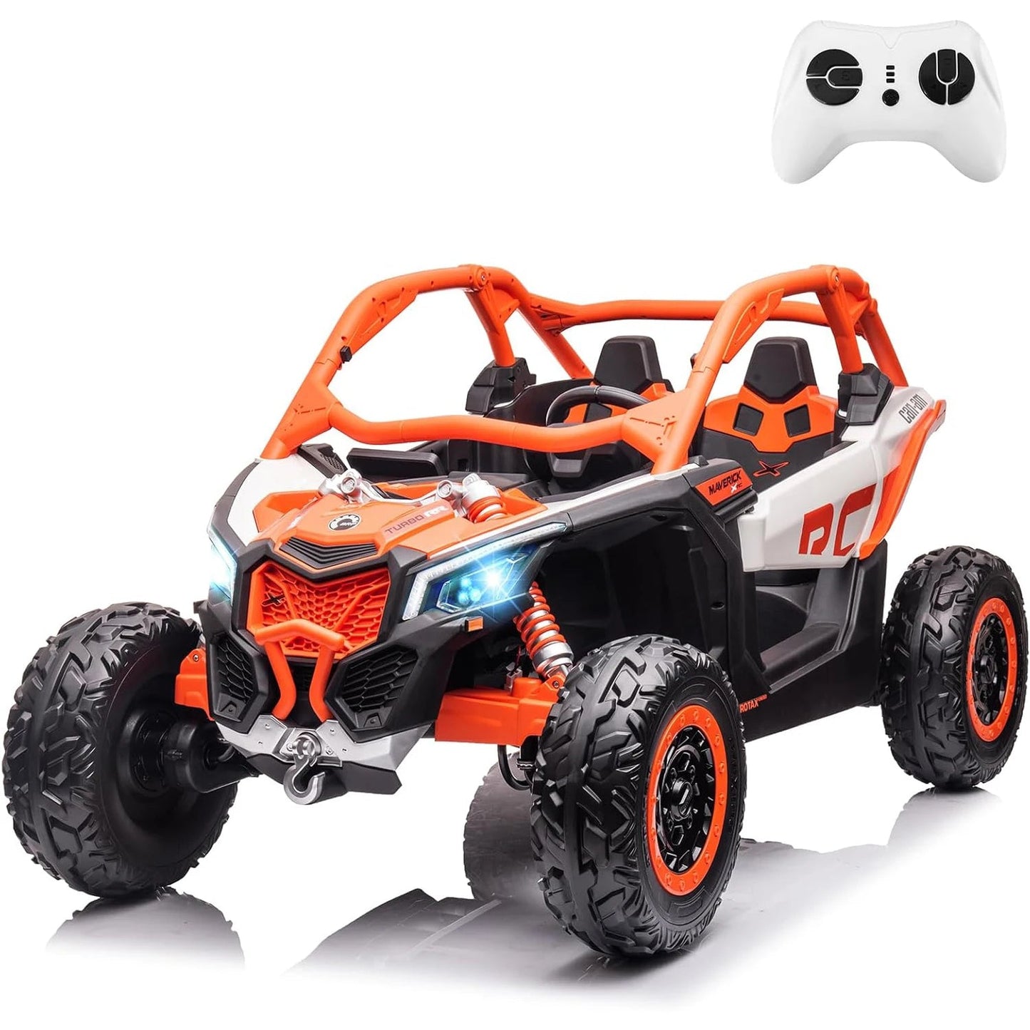 2-Seater Ride-On UTV Car for Kids Electric Off-Road Truck w/Parent Remote Control 2 x 24V Max 130LBS Battery, 4 x 200W Motors Ai-TechWorld 