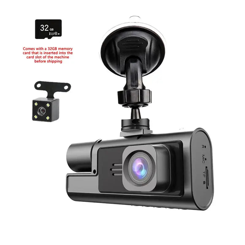3 Cameras Dash Cam For Cars 1080P Car Camera Video Recorder Front inside Rear View Camera Car DVR Black Box Car Assecories Ai-TechWorld 
