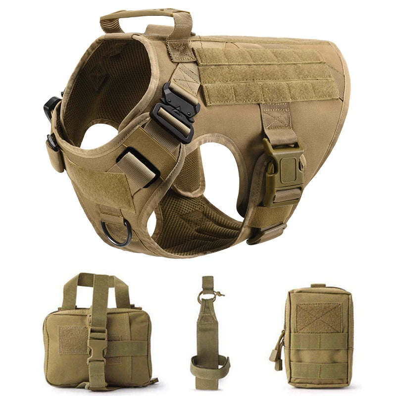 Tactical Military Vest Pet German Shepherd Golden Retriever Tactical  Training Dog Harness and Leash Set For All Breeds Dogs Ai-TechWorld 