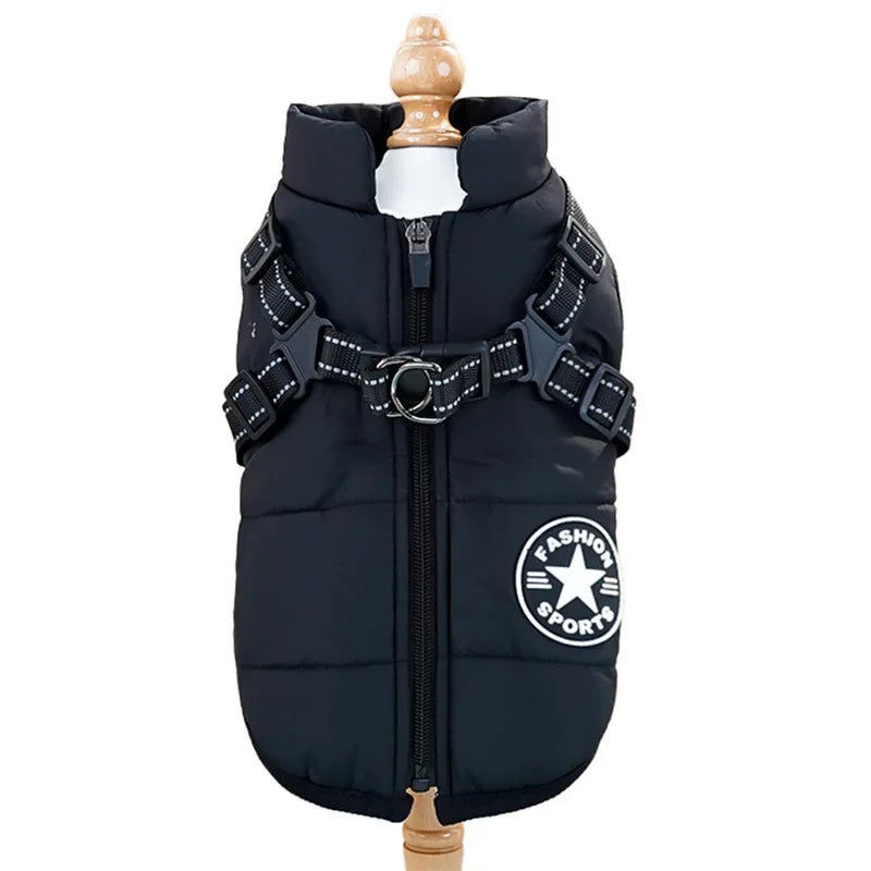 Winter Warm Pet Dog Jacket with Harness Waterproof Dog Coat Vest for Small Medium Chihuahua French Bulldog Outdoor Dog Clothes Ai-TechWorld 