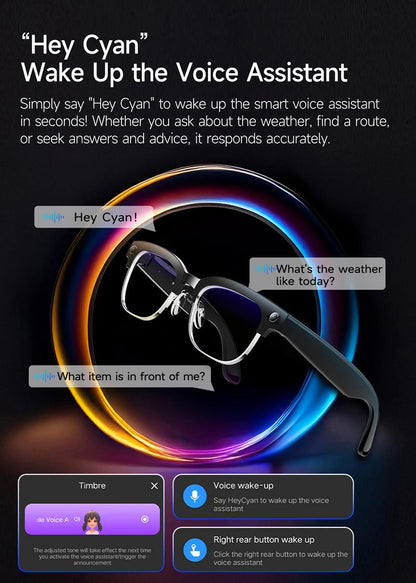 Xiaomi Mijia 4K HD Color Changing AI Smart Glasses 800W Pixel Camera Bluetooth Call Voice Assistant Control Smart Sports Glasses Ai-TechWorld 