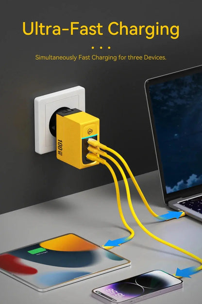 WEKOME GaN 100W Charger High Speed Fast Charging Type C Charger for Xiaomi 13 Samsung s23 ultra iPhone 15 pro max Macbook Pro Ai-TechWorld 