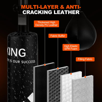 5 in 1 Punching Bag with Stand for Adult & Kids, Freestanding Speed Bag Hitting Target Heavy Kickboxing Bag, 2 Packages Deliver Ai-TechWorld 