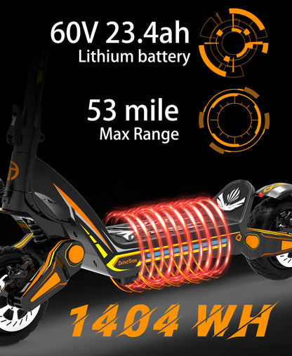 Dual Motor 46mph 80kmh Hydraulic Absorber Brake Powerful Off-road Adult Double Motor Big 60V 11inch Tires Electric Scooter Ai-TechWorld 