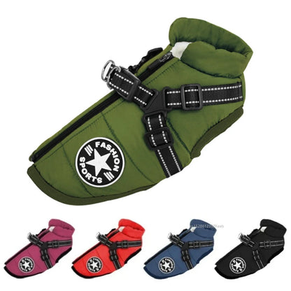 Winter Warm Pet Dog Jacket with Harness Waterproof Dog Coat Vest for Small Medium Chihuahua French Bulldog Outdoor Dog Clothes Ai-TechWorld 