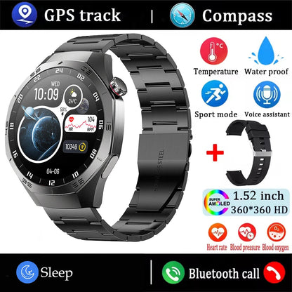 2025New For Android and ios Smart Watch Men AMOLED Screen GPS Motion trajectory Heart Rate Bluetooth Calls SmartWatch Waterproof Ai-TechWorld 