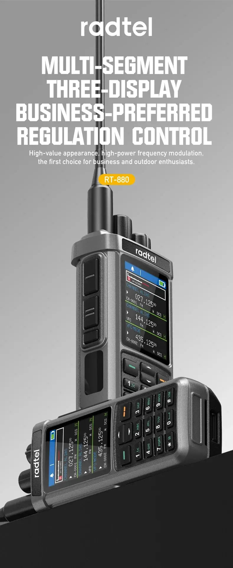 Radtel RT-880 10w Multi Band Ham Radio HF UHF VHF  with AM USB LSB CW CB LW MW SW SSB , 1024 Channels, Cross Band Repeaper Ai-TechWorld 