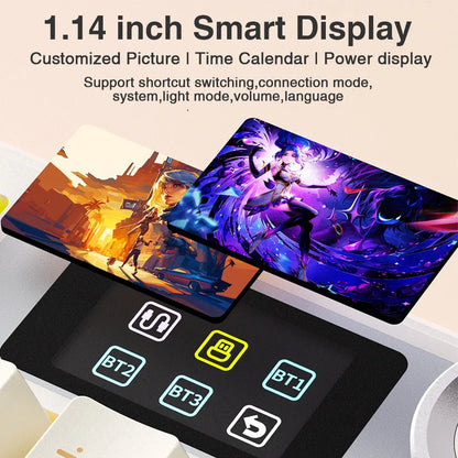 AULA F108pro Wireless Bluetooth Keyboard Macro Gaming keyboard Gasket Hot-swap Full Size Keyboard with TFT Smart Display Ai-TechWorld   ai-techworld