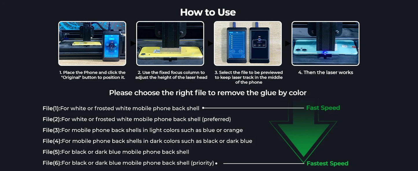Back Glass Laser for iPhone 8-17 Series, Glue Removal Laser Engraving Seperator, w/Air Purifier&Cell Phone Repair Tool Ai-TechWorld 
