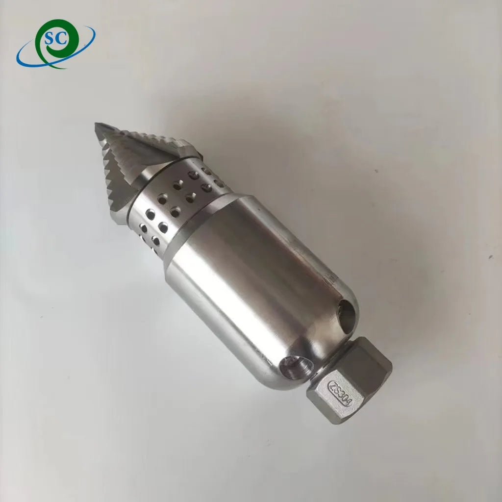 5 kg SS High Pressure Factory Direct Sale Rotary Sewer Pipe Cleaner Blocked Drain Wash Jetting Spray Nozzle 1inch female 215L Ai-TechWorld 