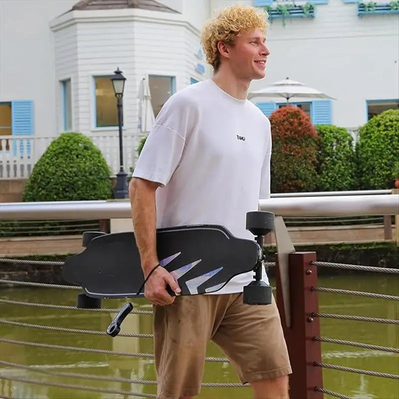 Caroma 38" Electric Skateboard with Remote Control, 1200W Brushless Motor, 28 MPH Top Speed, 300 lbs Max Load, Safety Glow Paper Ai-TechWorld 