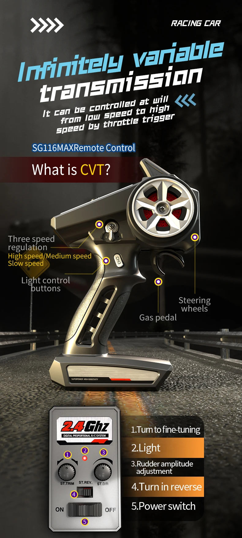 SG116 MAX 1:16 High Speed Drift Racing Car 80KM/H Brushless Motor 4WD SG316 MAX RC Off Road Car Monster Trucks Toy For Kids Gift Ai-TechWorld 