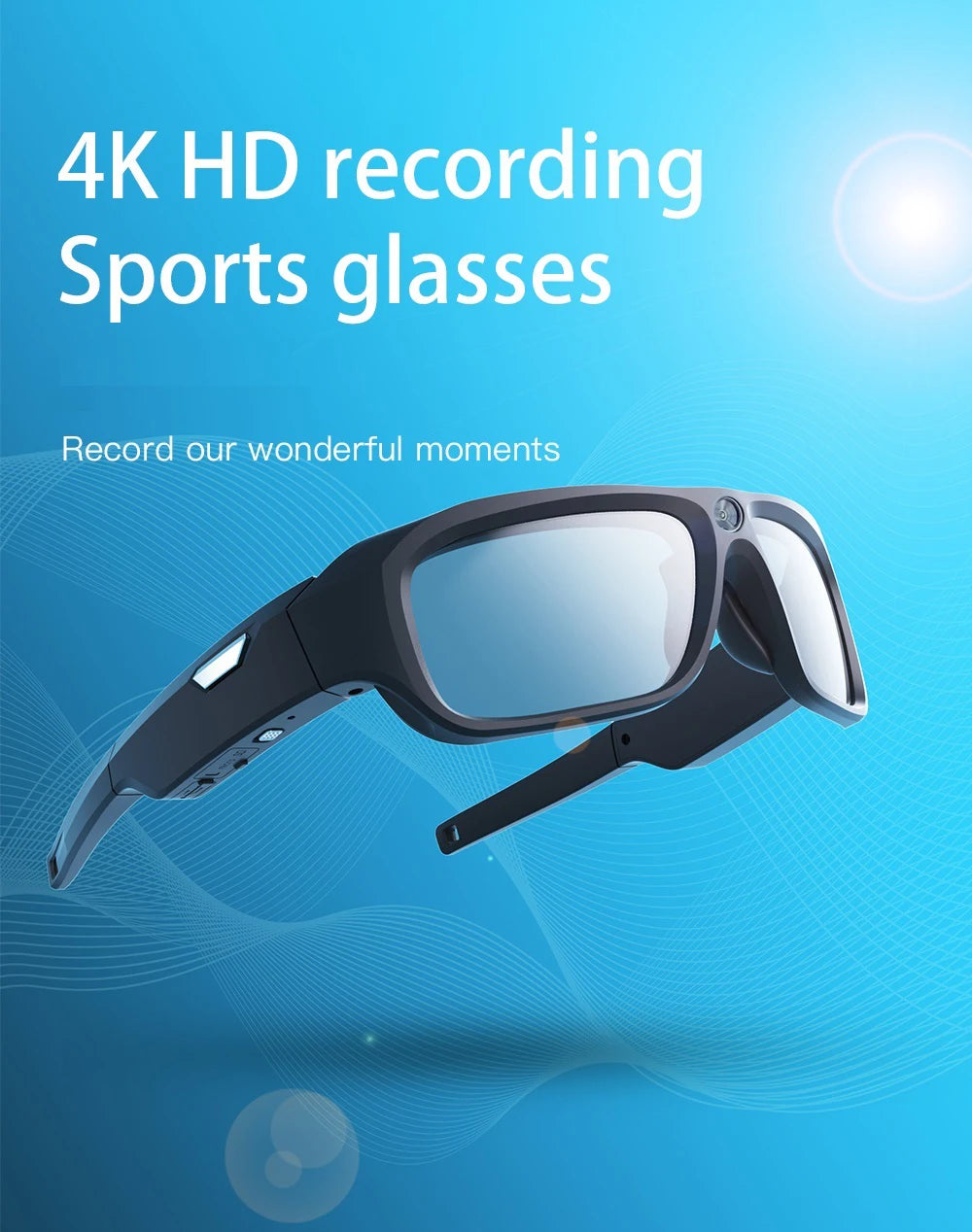 4K HD Glasses Camera Video Driving Record Cycling Video Smart Glasses With Eyewear Camcorder For Outdoor Mini Camera Ai-TechWorld 