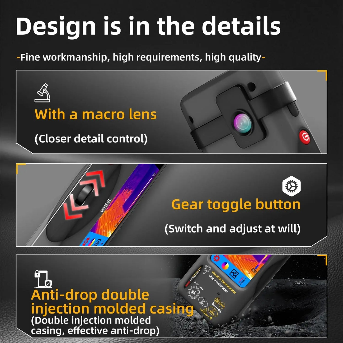 BSIDE SH7 Touch Thermal Imaging Multimeter with IR Camera,320*320 Resolution 20000 counts High Accuracy Voltage Test Pro Ai-TechWorld 