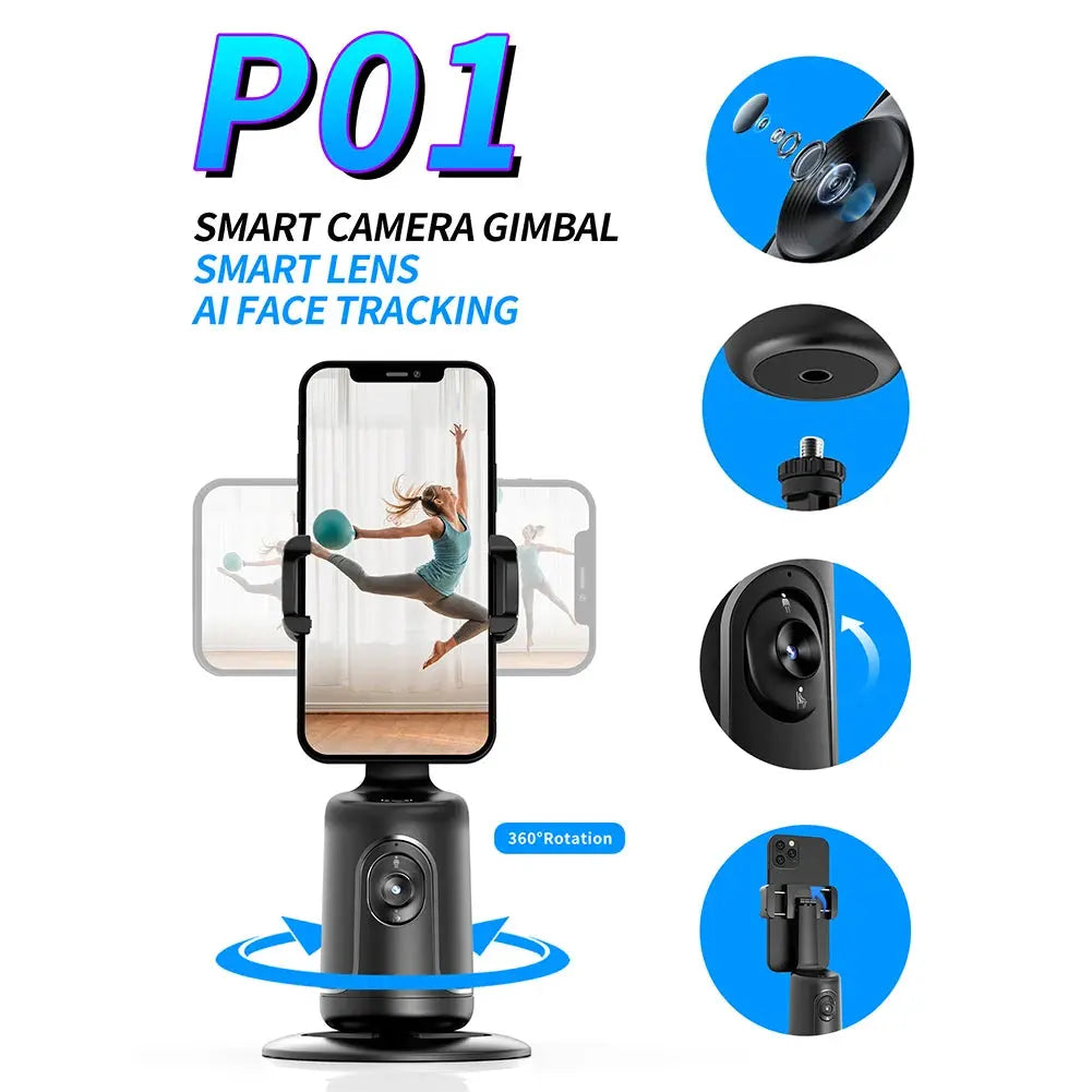 360-degree Follow-up Gimbal Stabilizer Smart Ai Face Recognition Mobile Phone Selfie Stick Tracking Gimbal Ai-TechWorld 