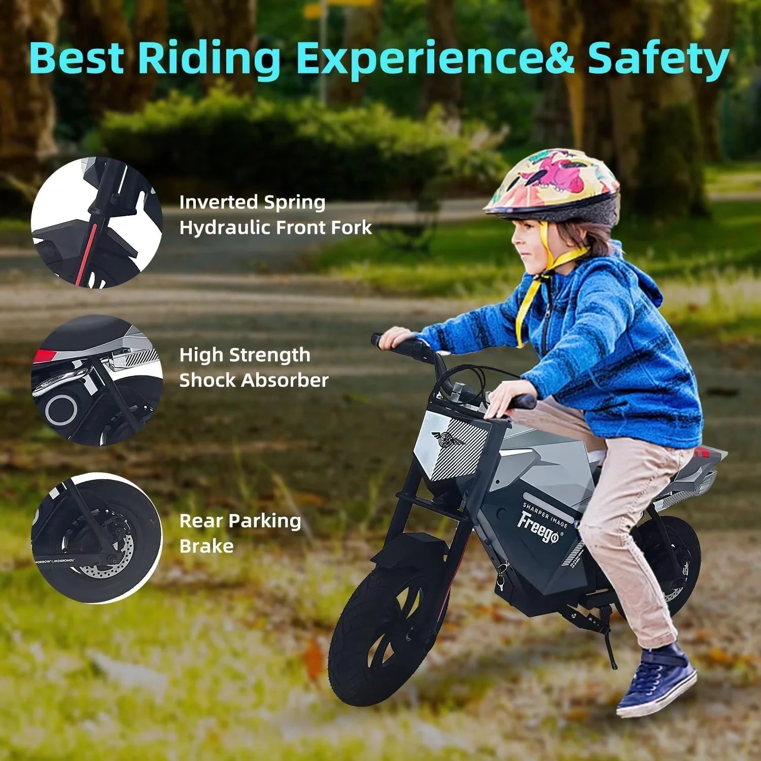 【2 Year Warranty】Freego K1 Kids Electric Dirt Bike Motorcycle 15.5MPH Speed 10 Miles Long-Range with Rear Motor EBike UL 2849 Ai-TechWorld 