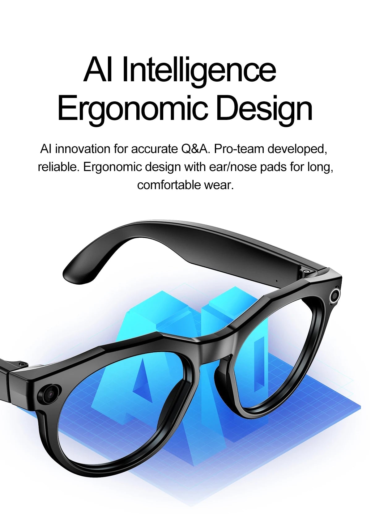 2026 New 4K HD AI Smart Glasses Men 800W Pixel Camera Bluetooth Call 4GB WIFI Transmission Voice Assistant Smart Glasses Women Ai-TechWorld 