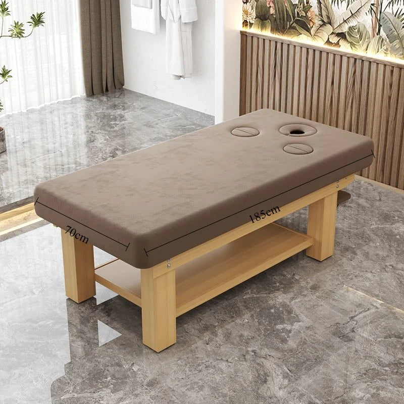 Solid Wood Massage Bed Beauty Salon Treatment Table Chinese Medicine Physiotherapy Thai Moxibustion Beauty Bed Lash Massage Bed Ai-TechWorld 