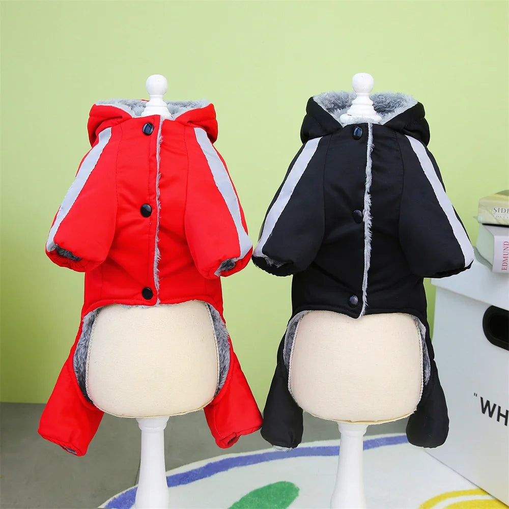Thicken Warm Dog Jumpsuit Winter Pet Dogs Clothes for Chihuahua Coat Waterproof Hoodie Puppy Overalls Poodle Jacket Pet Apparel Ai-TechWorld 