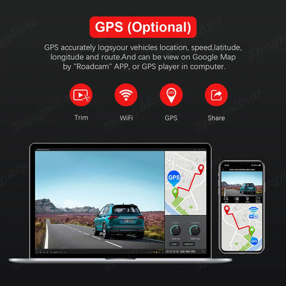 4K 2160P WIFI GPS Logger Dual Lens Car DVR Novatek 96663 Chip Sony image Sensor Night Vision Dual Camera Dash Cam Recorder D30H Ai-TechWorld 