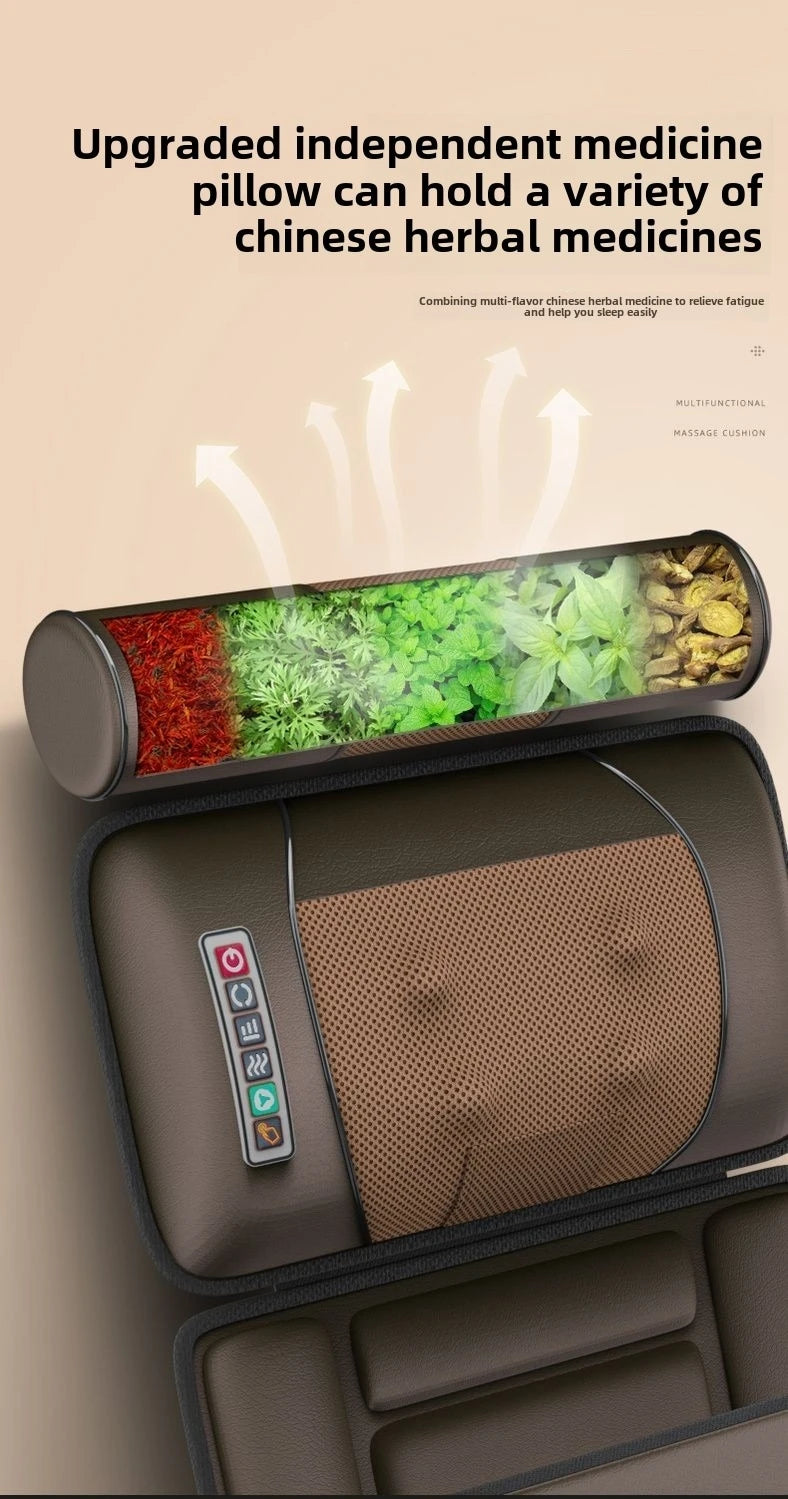 Multifunctional Lumbar Traction Massage Mattress Cushion Full Body Electric Shoulder Neck Waist Back Vibrations Removable Gift Ai-TechWorld 